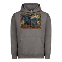 Pigment Tornado western black angus cattle and calf with leopard Urban Hoodie - RanaPortraitStore