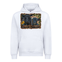 White western black angus cattle and calf with leopard Urban Hoodie - RanaPortraitStore
