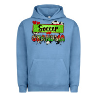 Pigment Pebble Blue soccer grandma with leopard Urban Hoodie - Zillion Design Studio