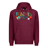 Burgundy teacher mom Premium Hoodie - texasbilliewilder
