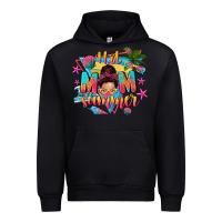 Black hot mom summer with messy bun Urban Hoodie - texasbilliewilder