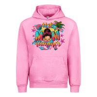 Fuchsia Pink hot mom summer with messy bun Urban Hoodie - texasbilliewilder