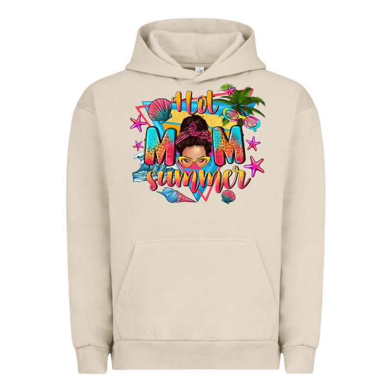 Hot Mom Summer With Messy Bun Urban Hoodie by texasbilliewilder | Teevron