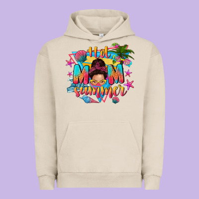 Hot Mom Summer With Messy Bun Urban Hoodie Designed By Texasbilliewilder