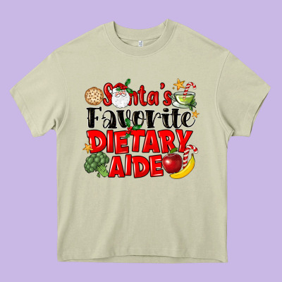Santas Favorite Dietary Aide Heavy Core Tee Designed By Lillyallendesigns