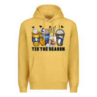 Antique Gold tis' the season volleyball coffee cups Premium Hoodie - Zillion Design Studio