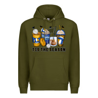 Army Green tis' the season volleyball coffee cups Premium Hoodie - Zillion Design Studio