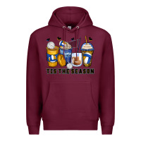 Burgundy tis' the season volleyball coffee cups Premium Hoodie - Zillion Design Studio