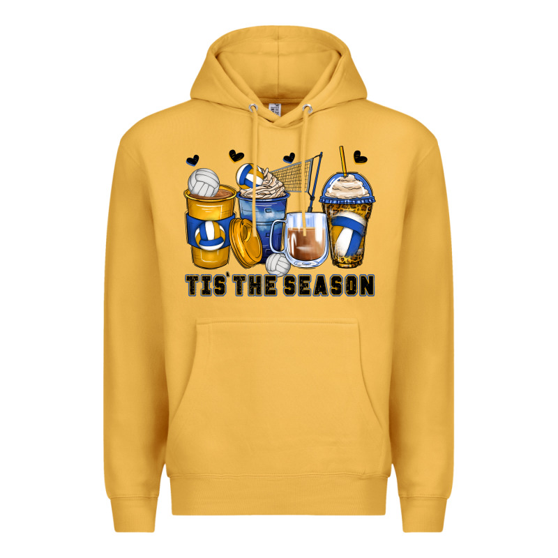Tis' The Season Volleyball Coffee Cups Premium Hoodie by Zillion Design Studio | Teevron