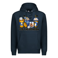 Navy tis' the season volleyball coffee cups Premium Hoodie - Zillion Design Studio