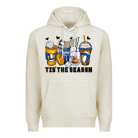 Oatmeal Heather tis' the season volleyball coffee cups Premium Hoodie - Zillion Design Studio