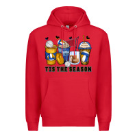 Red tis' the season volleyball coffee cups Premium Hoodie - Zillion Design Studio