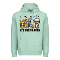 Seafoam tis' the season volleyball coffee cups Premium Hoodie - Zillion Design Studio