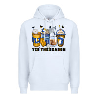 White tis' the season volleyball coffee cups Premium Hoodie - Zillion Design Studio