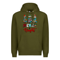 Army Green western trees merry and bright christmas Premium Hoodie - RanaPortraitStore