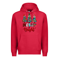 Cardinal western trees merry and bright christmas Premium Hoodie - RanaPortraitStore