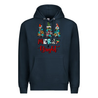 Navy western trees merry and bright christmas Premium Hoodie - RanaPortraitStore