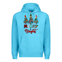 Ocean Blue western trees merry and bright christmas Premium Hoodie - RanaPortraitStore