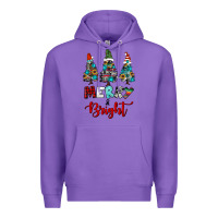 Purple western trees merry and bright christmas Premium Hoodie - RanaPortraitStore