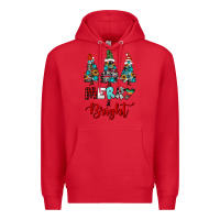 Red western trees merry and bright christmas Premium Hoodie - RanaPortraitStore
