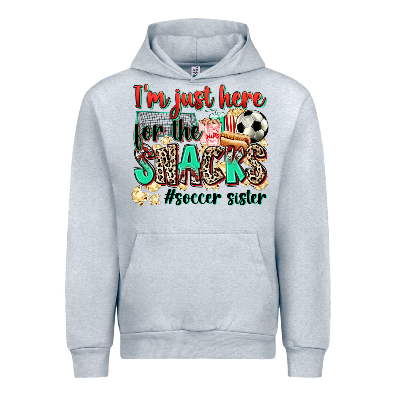 I'm Just Here For The Snacks #soccer Sister Urban Hoodie by Zillion Design Studio | Teevron