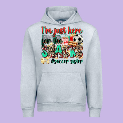 I'm Just Here For The Snacks #soccer Sister Urban Hoodie Designed By Zillion Design Studio