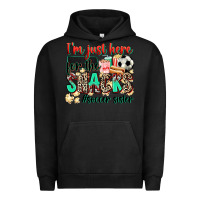 Pigment Black i'm just here for the snacks #soccer sister Urban Hoodie - Zillion Design Studio