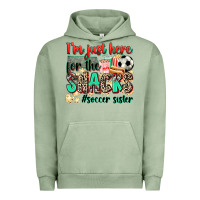 Pigment Oil Green i'm just here for the snacks #soccer sister Urban Hoodie - Zillion Design Studio