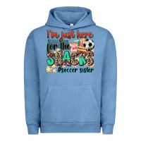 Pigment Pebble Blue i'm just here for the snacks #soccer sister Urban Hoodie - Zillion Design Studio