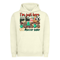 Pigment Pistachio i'm just here for the snacks #soccer sister Urban Hoodie - Zillion Design Studio