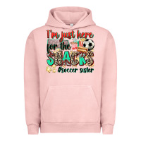 Pigment Salmon i'm just here for the snacks #soccer sister Urban Hoodie - Zillion Design Studio