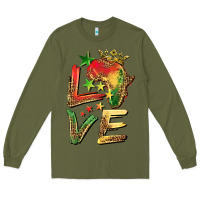 Army Green juneteenth love Long Sleeve Tee - BarkalooDesign