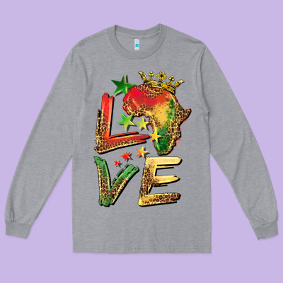 Juneteenth Love Long Sleeve Tee Designed By Barkaloodesign