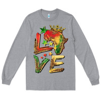 Heather Grey juneteenth love Long Sleeve Tee - BarkalooDesign