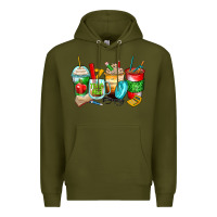 Army Green teacher coffee cups Premium Hoodie - Zillion Design Studio