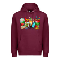 Burgundy teacher coffee cups Premium Hoodie - Zillion Design Studio