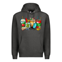 Charcoal Heather teacher coffee cups Premium Hoodie - Zillion Design Studio