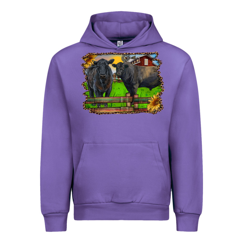 Black Angus Cattle And Bull In Barnyard Urban Hoodie by RanaPortraitStore | Teevron