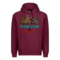 Burgundy rocking around the christmas tree, Rocking, Around The, Christmas Tree Premium Hoodie - RanaPortraitStore