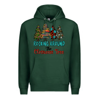 Sports Green rocking around the christmas tree, Rocking, Around The, Christmas Tree Premium Hoodie - RanaPortraitStore