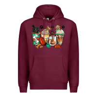 Burgundy dog coffee cups Premium Hoodie - Zillion Design Studio