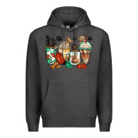 Charcoal Heather dog coffee cups Premium Hoodie - Zillion Design Studio