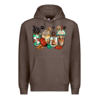 Coffee dog coffee cups Premium Hoodie - Zillion Design Studio