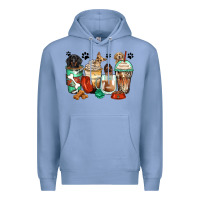 Colony Blue dog coffee cups Premium Hoodie - Zillion Design Studio
