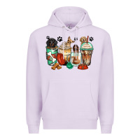 Lilac dog coffee cups Premium Hoodie - Zillion Design Studio