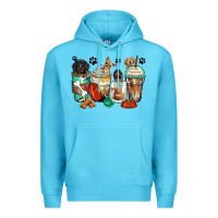 Ocean Blue dog coffee cups Premium Hoodie - Zillion Design Studio