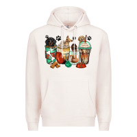 Pale Pink dog coffee cups Premium Hoodie - Zillion Design Studio