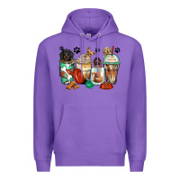 Purple dog coffee cups Premium Hoodie - Zillion Design Studio