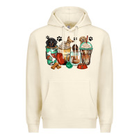 Sandshell dog coffee cups Premium Hoodie - Zillion Design Studio