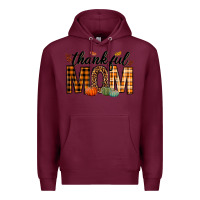 Burgundy thankful mom Premium Hoodie - texasbilliewilder